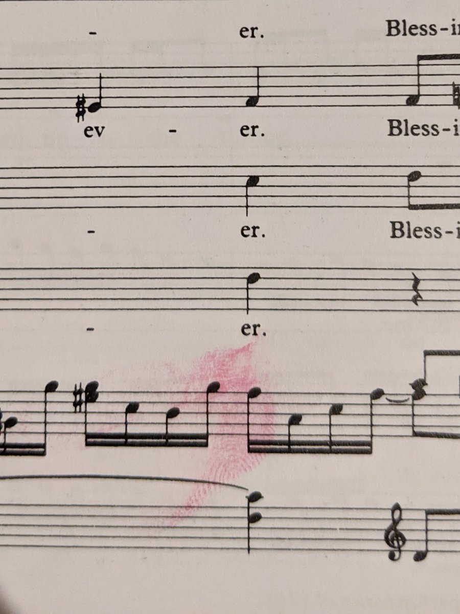 MsMcTech1's tweet photo. Finishing on a slightly lower note with the lipstick stain another chorus member left when she licked her fingers to turn the page of my score that we were sharing and didn't apologise. Brings me down every year, maybe I need to ask Santa for a new score? https://t.co/vTM77FMb5h