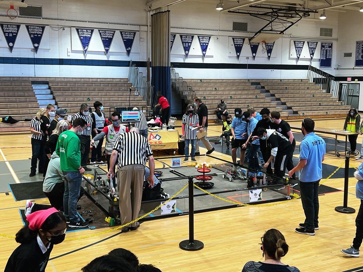 First Meet of the Season! 🤖

Both of our teams performed well at Saturday’s Meet! Our team placed 1st and were UNDEFEATED at the event and our rookie team, the RE-ENFORCERS placed 5th. In addition, we had our mentors Liz and Ian volunteering at the event! Great work to all!