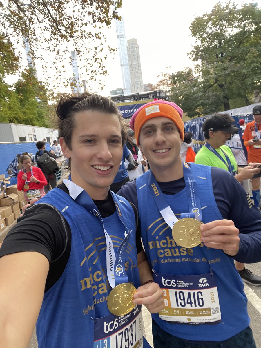 Congratulations Vin Nabavi ‘11 &amp; Rich Ruggiero ‘12 for running the NYC Marathon 🦁💪🏼 raising funds for Michael’s Cause, a non-profit on a mission to raise awareness of Duchenne Muscular Dystrophy, the leading fatal genetic childhood disease.

🦁💪🏼🙏🏻
