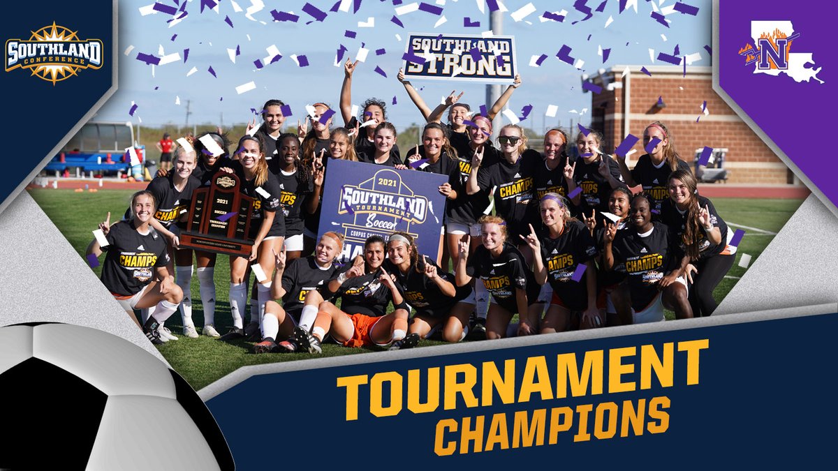🎶𝓦𝓮 𝓪𝓻𝓮 𝓽𝓱𝓮 𝓬𝓱𝓪𝓶𝓹𝓲𝓸𝓷𝓼.🎶

Northwestern State is now tied with Texas State and Southeastern for the most #SouthlandStrong ⚽️ Tournament titles (5⃣) after a 1⃣-0⃣ win on Sunday❗️ #SouthlandStrong #ForkEm 

📰- sland.social/21-SOC-Champ
