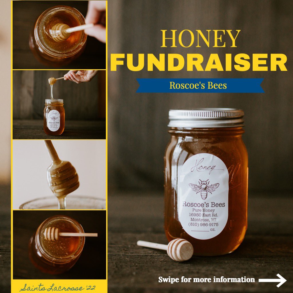 SienaHeightsLax's tweet photo. ‼️Honey Fundraising‼️

The Men’s Lacrosse team is selling raw honey for fundraising! This will go towards our travel, food, gear, etc. If you love honey, then this is the right chance for you to get some before it’s gone!

Message us with any questions! https://t.co/fw82Qbdxxt