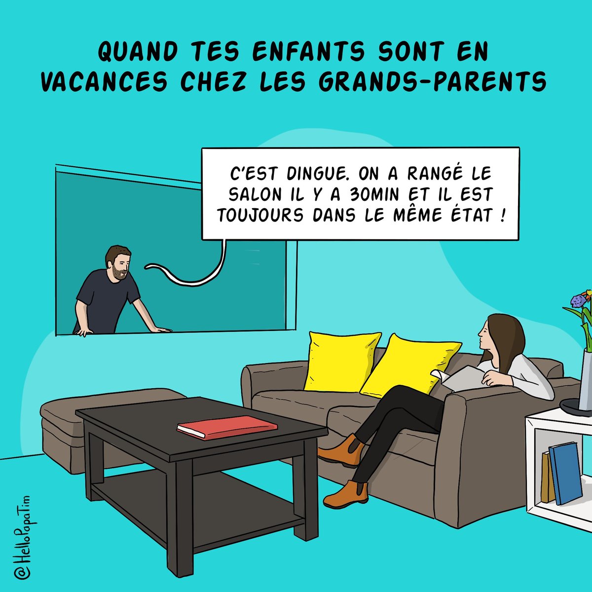 HelloPapaTim's tweet photo. "C'est dingue !" 😱
-
#illustration #dessin #parents #quotidien #enfant #enfants #papa #maman #pere #famille #humour #bd #comic #menage #salon #maison #papi #mamie #garde https://t.co/El5VieNePT