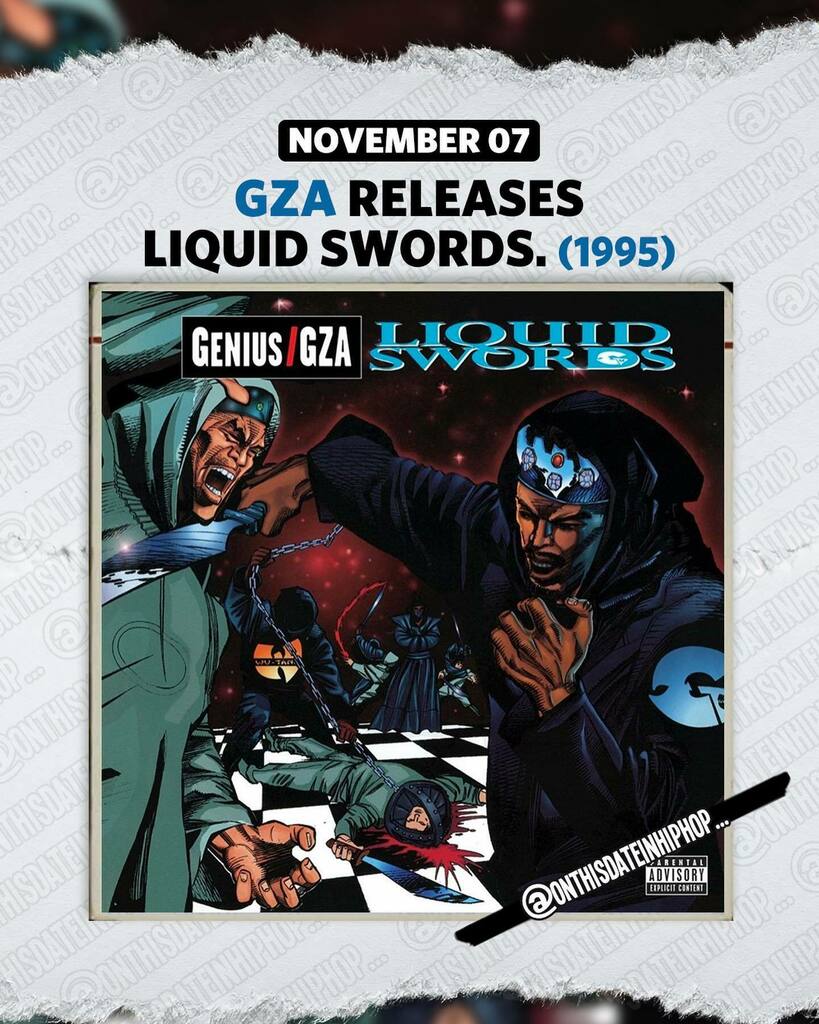 bleepthabastard's tweet photo. #OnThisDateInHipHop, @TheRealGZA released his 2nd album #LiquidSwords on #Geffen / #MCA. Led by #iGotchaBack, the title track, #ColdWord and #ShadowBoxin, #GZA's PLATINUM album would peak at 9 on the #2pac 200. #NoTypo.
Support @OnThisDateInHipHop with … https://t.co/QwHCd6Mj7r https://t.co/JnTMf9knyE
