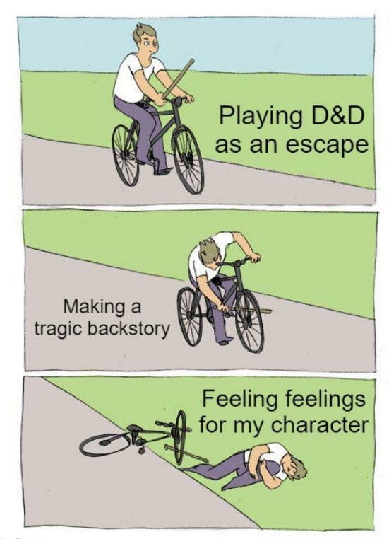MemesDnd's tweet photo. Self-insert? Nah, I just played myself.
🧙🏻‍♂️⚔️🐉
OC: stargazer1996
#dungeonsanddragons #gamenight #dndmemes   #character  #funny  #follow  #druid https://t.co/hMkUPdjKMX
