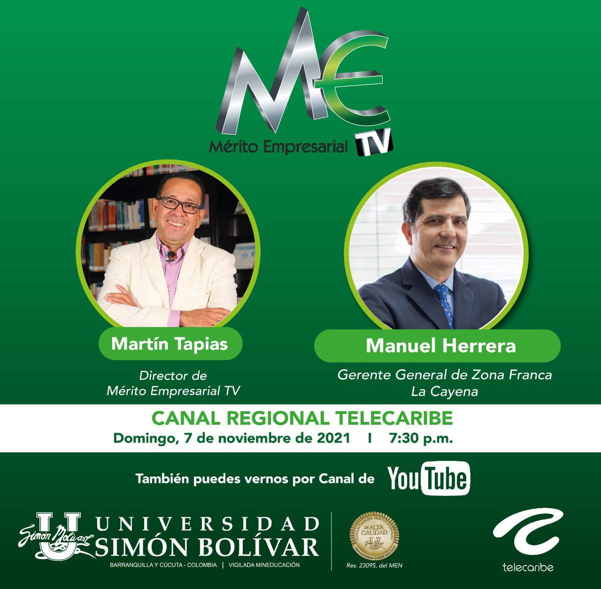 Espere esta noche un nuevo capítulo de Mérito Tv, con la mejor información empresarial de la región Caribe y el país.

Hoy estaremos hablando sobre oportunidades de empleo en <a href="/ZFrancaCayena/">Zona Franca La Cayena</a> ¡No se lo pierdan!📺