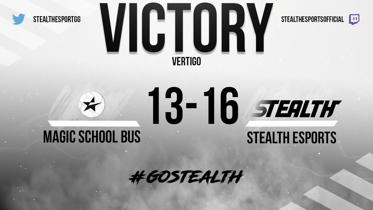 LETS GO

We complete the comeback on Vertigo to make us 2-4 now on the season. We look to ride the momentum right into our next match against <a href="/CarbonX_GG/">CarbonX</a> on Tuesday. 
#GoStealth #StealthWin #StealthCSGO