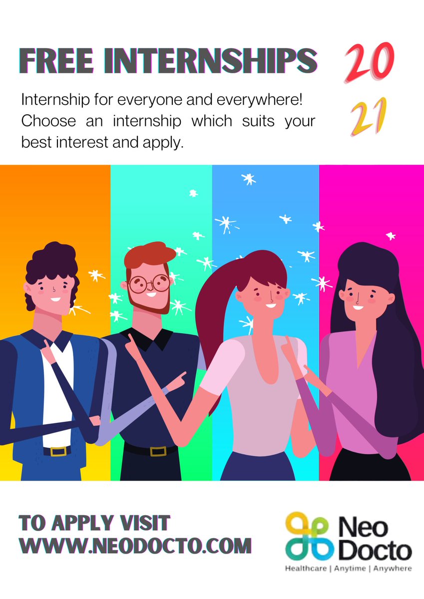 Ericdreams1's tweet photo. @OCU_PR 
Internship Openings at NeoDocto.
https://t.co/1qHWtNZcbd
Internship Program Fee: FREE
Duration of internship: 2 to 6 Months
Working days: Monday to Friday
Work Location: Remote
Work Timings: Flexible
If you are interested open this form: https://t.co/mVC3Oou9g6 https://t.co/88T0LGMZAK