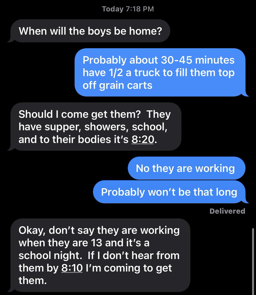 ShoemakerNick's tweet photo. I had my twins running grain carts this afternoon/evening. Their mom apparently doesn’t see the value in child labor like I do!😉 https://t.co/mKJzlLCoc3