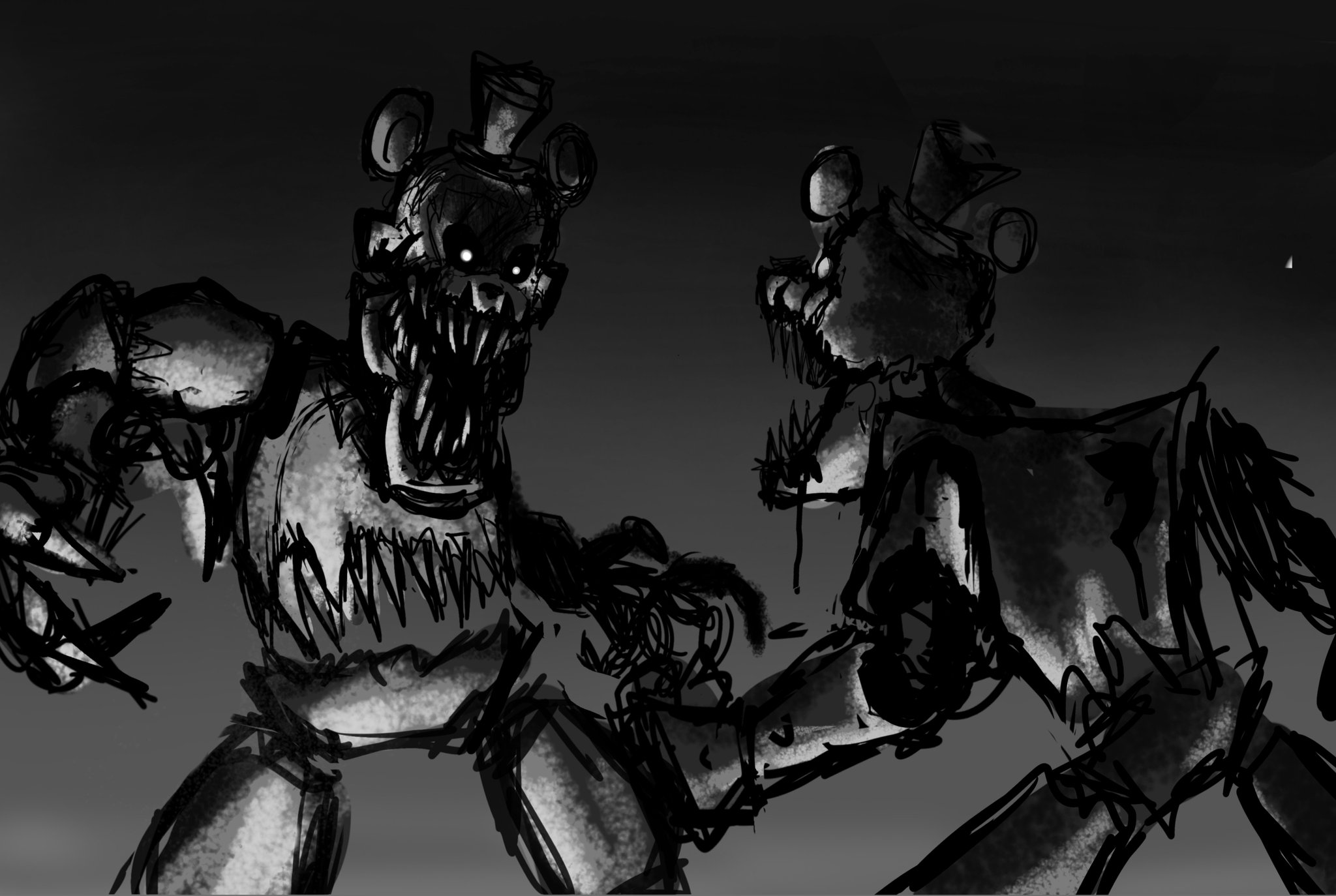 KritzZ on X: Nightmare Fredbear vs Nightmarionne! Who will win