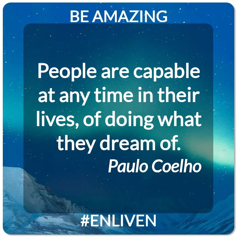 SuperWomanTech's tweet photo. People are capable at any time in their lives, of doing what they dream of.
- Paulo Coelho
9#DreamTM
#TeamMagenta
#NeRules
#ENLIVEN
#NewTMobile
(S)³ 🦸🏾♀️🧩
#ENLIVEN #bebetter #qotd #motivation #quotes https://t.co/80SALeQUrX
