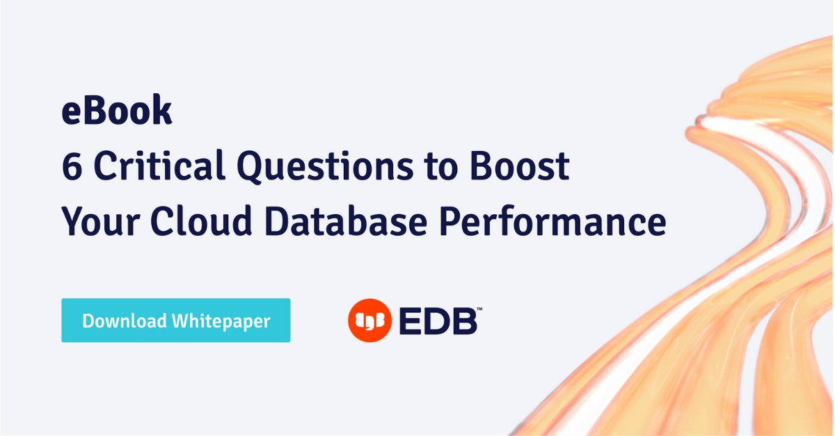 Amit15224760's tweet photo. Learn how to avoid downtime and performance issues by asking the right questions when evaluating a #Cloud #database service provider. https://t.co/FLNPuTGG3T

✍️ Sunil Narain, Technical Director, Customer Success at @EDBPostgres 

#CloudNative #PostgresInTheCloud https://t.co/Tc9TLG55ms