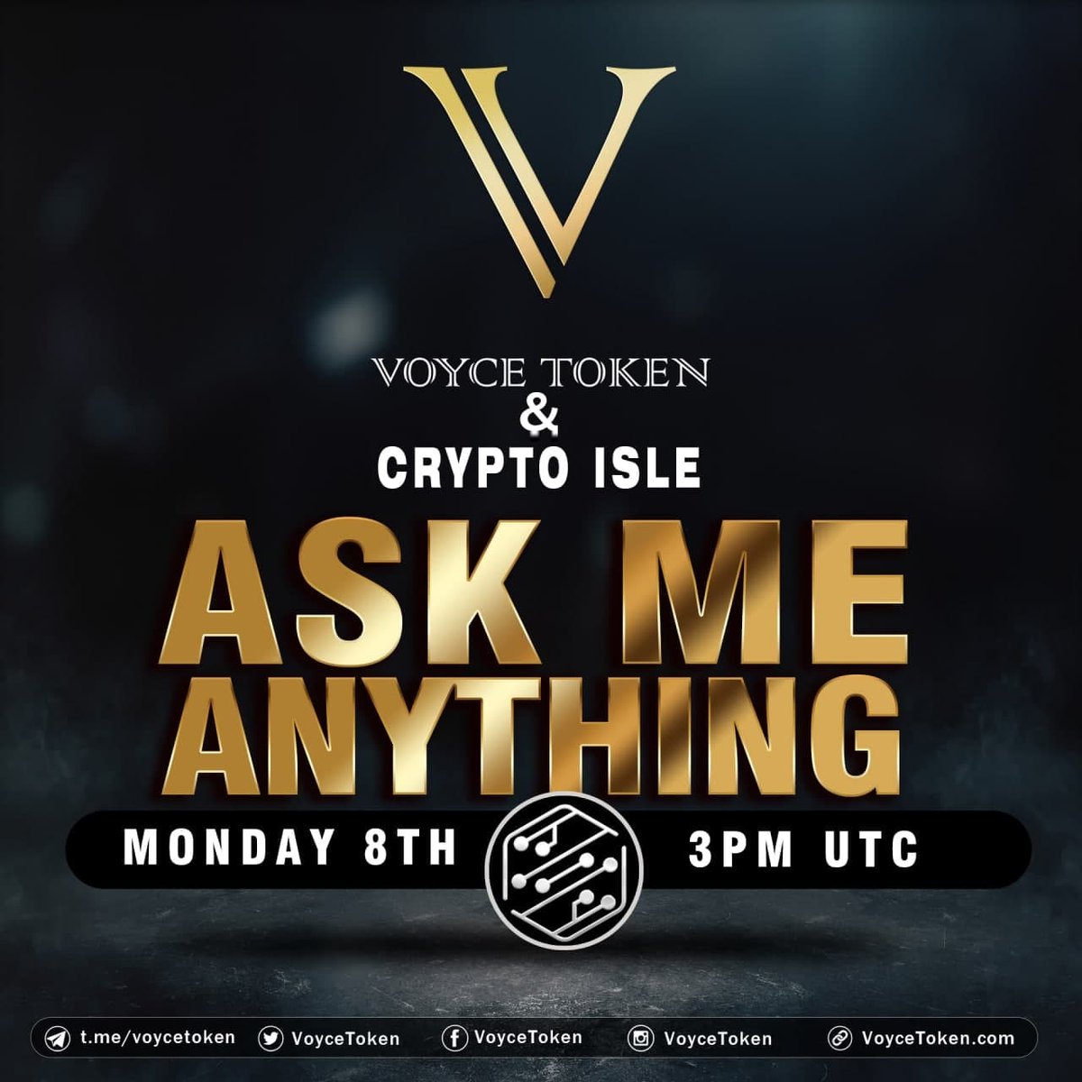 shikss71's tweet photo. 🍾 🥤#AMA SERIES WITH VOYCE TOKEN ( VIDEO CHAT )🥤🍾

PRIZE POOL : 100$ BUSD🎁
TIME  : NOVEMBER 08 2021 
⏰03:00 PM UTC

〽️ Venue : https://t.co/UIfmgeOisR

RULES✅

1⃣)Follow @VoyceToken and @CryptoIsle___Co
2⃣) like and retweet ( FIVE QUESTIONS MAX ) https://t.co/beV4uqKyZX
