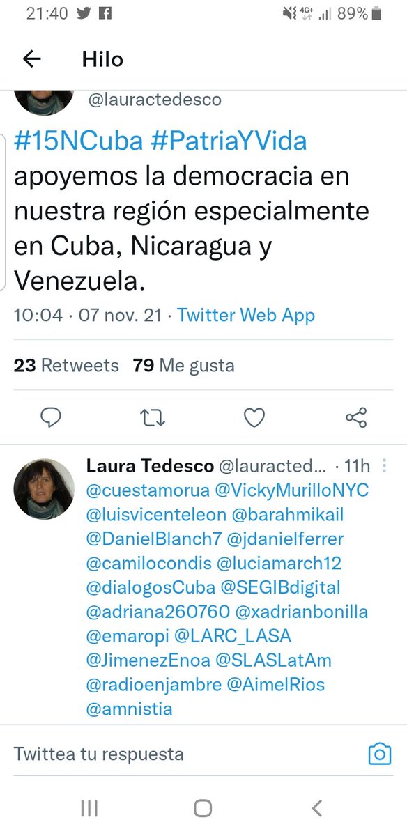 OrgulloCubano's tweet photo. Estos dos tuits no tienen desperdicio.
Si alguien pudiera tener alguna duda sobre las tribulaciones de @yuniortrebol por Madrid, que aproveché, que aquí esta la agente de la CIA, dejándolo todo bien clarito.
Ojito con los mencionados.

#TropaCHE 
#LaRazonEsNuestroEscudo https://t.co/bVeEpDKdCK