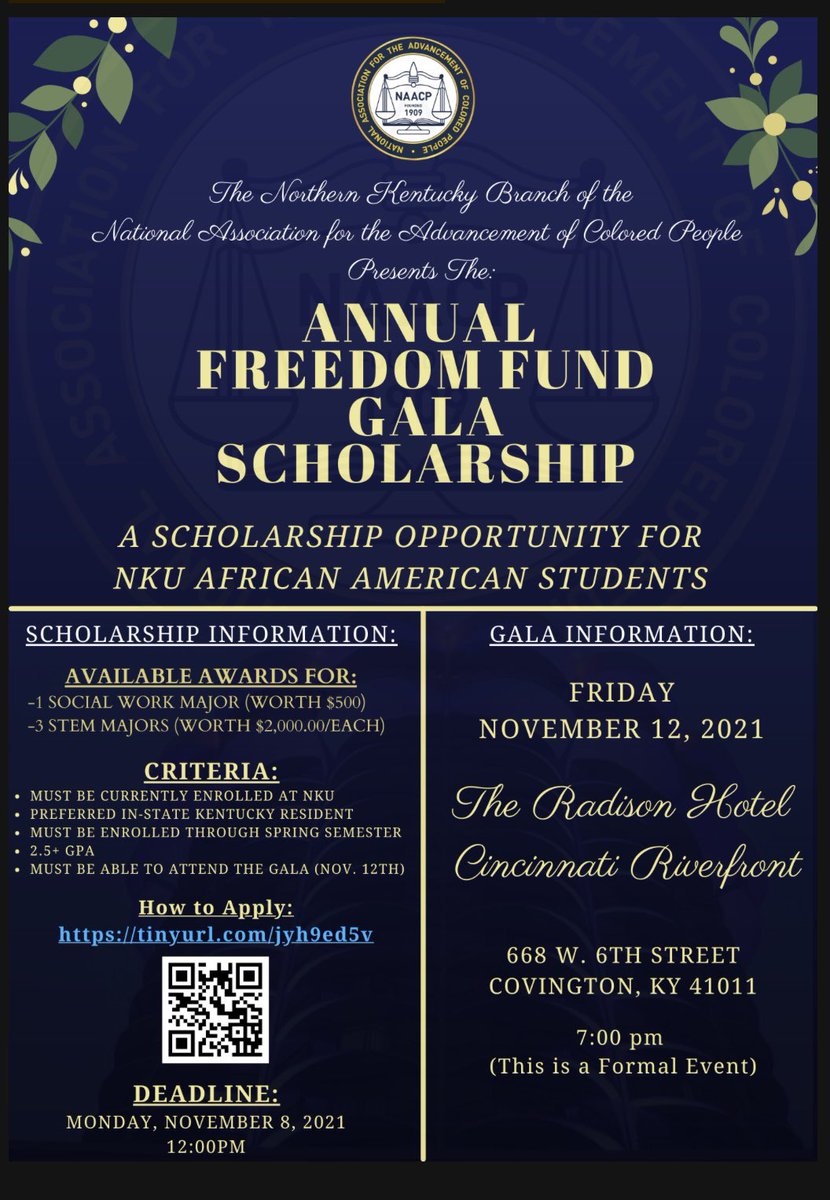 nkupickstem's tweet photo. A scholarship offer for African American STEM majors, is being offered by the NAACP. (the list of criteria is available on the flyer) Tomorrow at 12pm is the last day to apply! https://t.co/znl8zKOzxx