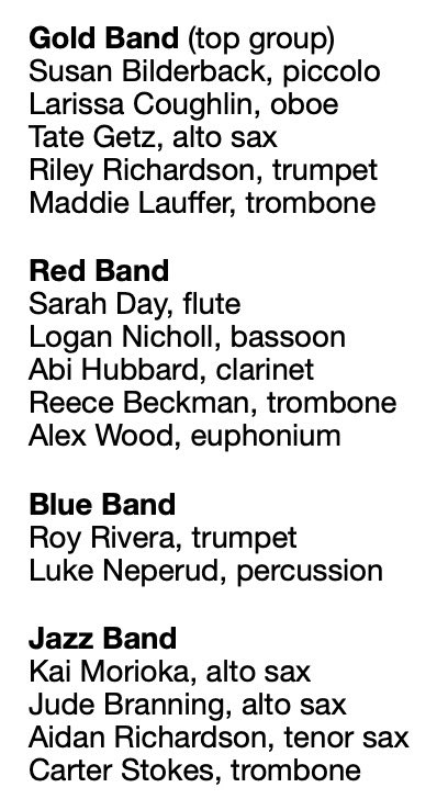 Congratulations to our students who made the ECKMEA Honor Bands!  They put in the work to audition, and, more importantly, build the skills required to make it into such selective ensembles. <a href="/OlatheSouthHS/">Olathe South HS</a> <a href="/olatheschools/">Olathe Public Schools</a> <a href="/ksmea/">KMEA</a> #OPSMomentsThatMatter