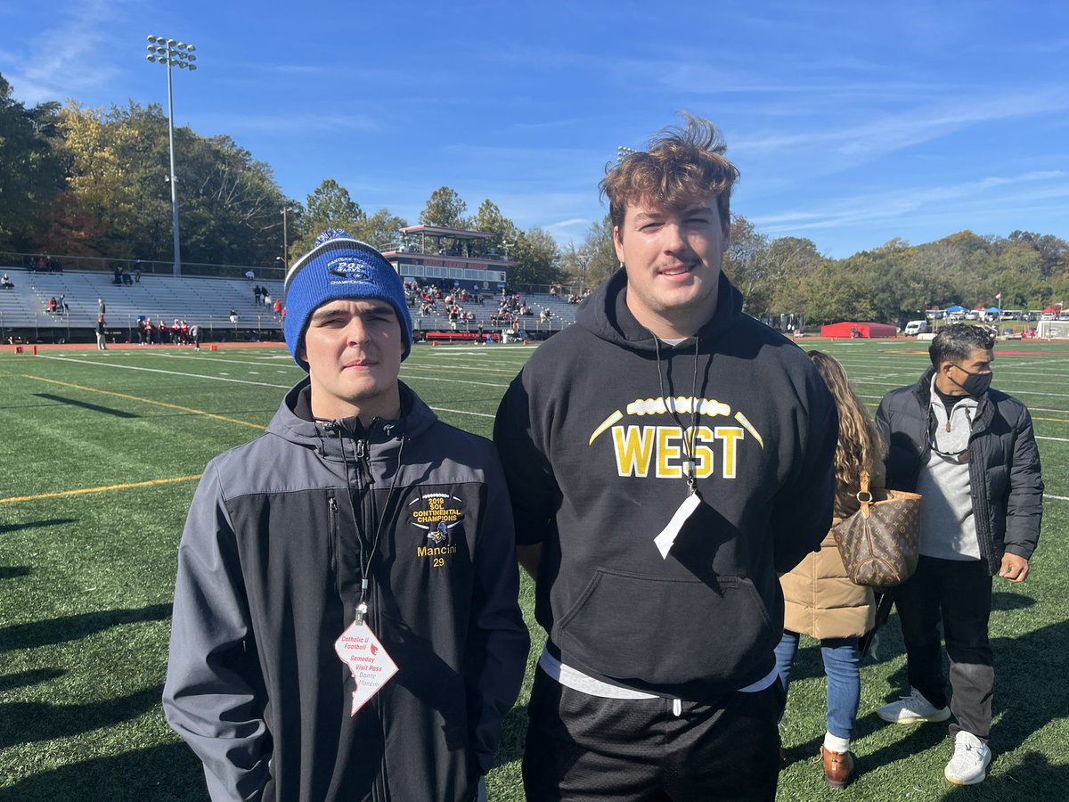 Thanks to <a href="/CatholicU_FB/">𝘾𝘼𝙏𝙃𝙊𝙇𝙄𝘾 𝙐 𝙁𝙊𝙊𝙏𝘽𝘼𝙇𝙇</a> for inviting <a href="/WhalenQuin/">Quin Whalen</a> and I for a game day visit and campus tour. 

It was good to see my former teammates <a href="/owenshields10/">Owen Shields</a> and <a href="/Antgiordano12/">Anthony Giordano</a> pick up a W

<a href="/PaFootballNews/">Pennsylvania Football News</a> @PRZPAvic <a href="/westcbfootball/">CB West Football</a> <a href="/CoachBernard_/">Kyle Bernard</a> <a href="/CoachJRut/">Jonathan Rutledge</a> <a href="/athletics_cb/">CB West Athletics</a>