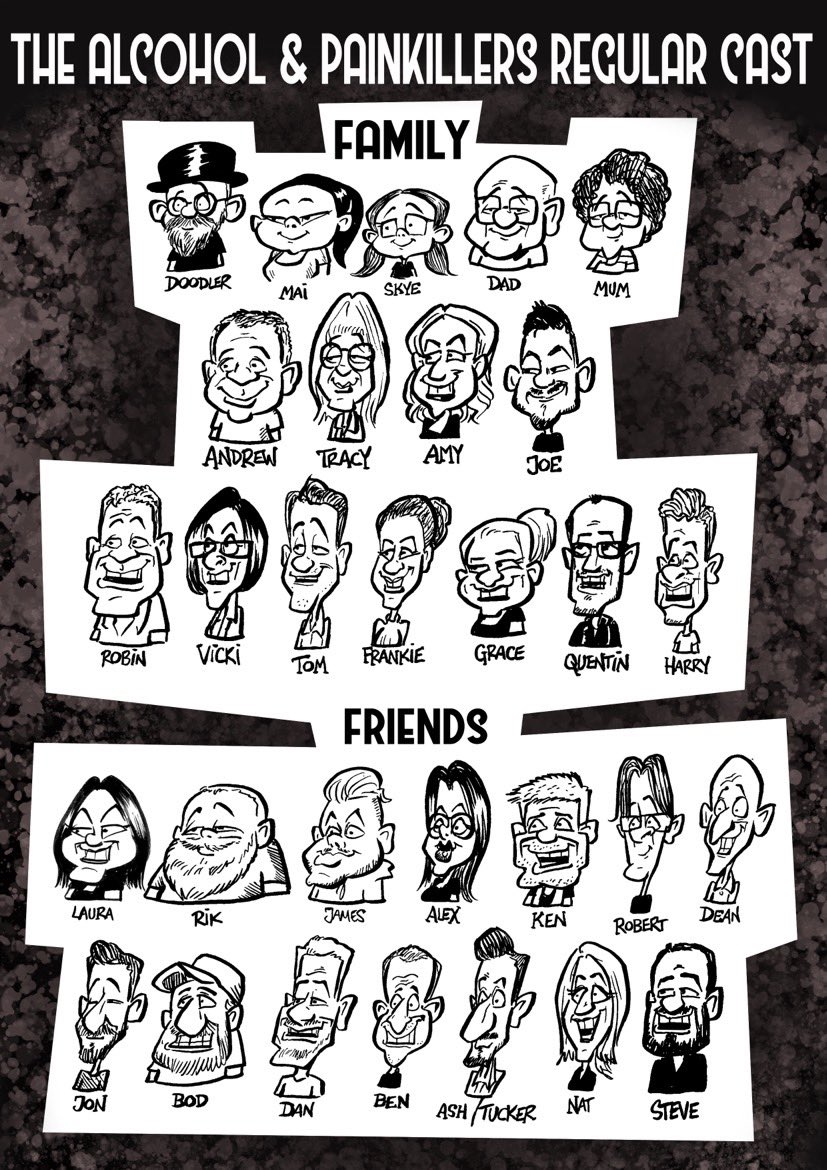 richnairn's tweet photo. My steadily growing character collection for Alcohol &amp; Painkillers. Get the books at my https://t.co/PoDox3F9Cy &amp; my https://t.co/1Deb5KPVxO Third book coming soon! #alcoholandpainkillers #books #diary #journal #drawyourlife #selfpublishing #kdp https://t.co/VT8Dd1ViB2