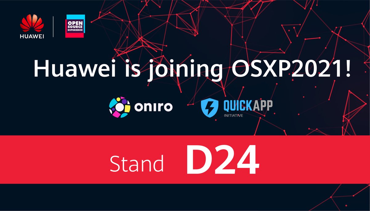 IT_Huawei's tweet photo. Huawei will attend @OSXP_Paris on Nov 9-10. Our experts from #Oniro and #QuickApp are waiting to meet the open source community at stand D24. Are you in? Register here: https://t.co/3ArhgCq1Au https://t.co/lsBztUAxPZ