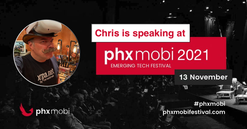 Excited to announce <a href="/chrismatthieu/">Chris Matthieu</a> as the keynote speaker at the 10th Annual #phxmobi Emerging Tech Festival sponsored by @Telnyx  on Nov 13th, 2021