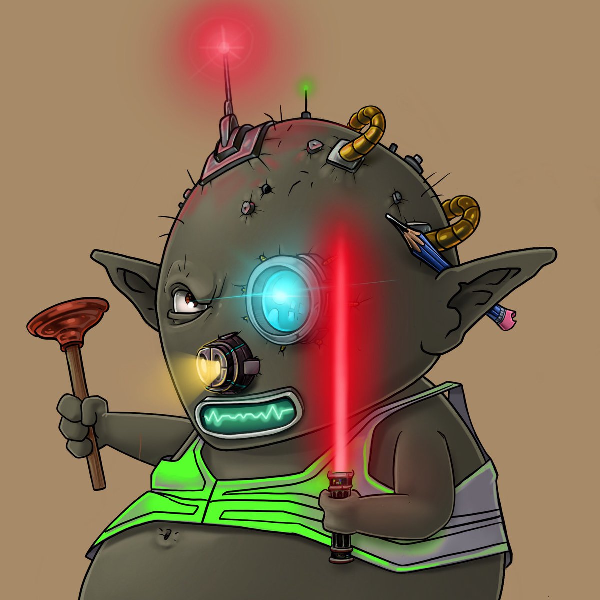 TrollsoftheInet's tweet photo. Announcement about our #TrollsNFT are delayed just a bit ⌛️ In the mean time you can take a look at this magnificent cybernetic laser sword troll found DDoS'ing an online forum. It could be yours to hold in the near future!🤑

#NFT #NFTCommunity #nftcollectors #NFTdrop #NFTshill https://t.co/O32BNkC8Uk