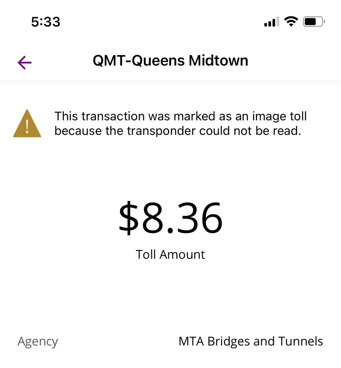 Ez-pass is mounted at windshield and it works all time. If <a href="/MTA/">MTA</a> system is unable to read they will charge $8.36 instead of $6.55. If plate and ezpass is linked then why extra for image taking ? 
@ezpassny1 
<a href="/PANYNJ/">Port Authority of NY & NJ</a> 
<a href="/NY1/">Spectrum News NY1</a> 
<a href="/1010WINS/">1010 WINS on 92.3 FM</a>