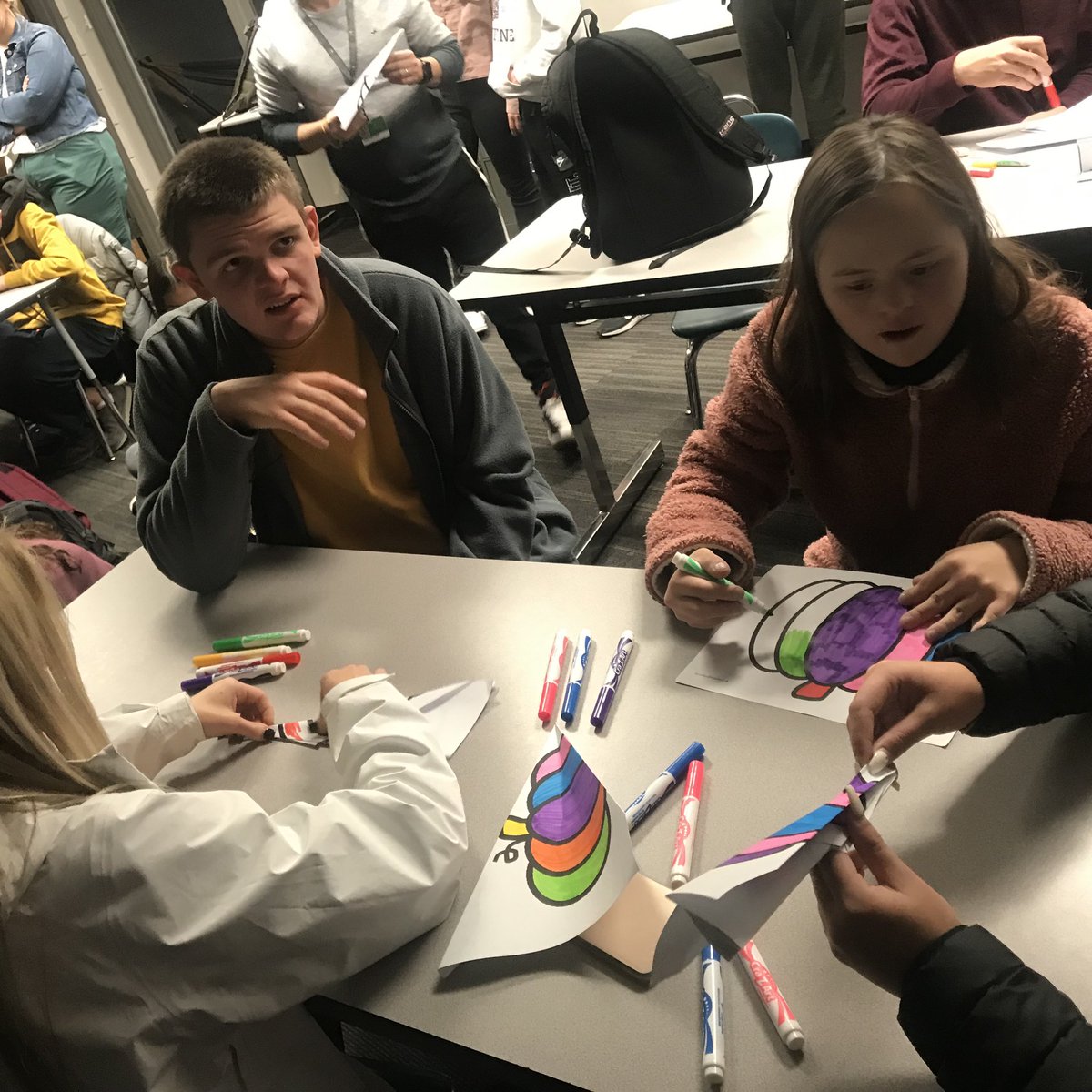 WaukeeBestBuddy's tweet photo. We had a great time making paper airplanes and playing games at our meeting last week! https://t.co/wDVq82KdCq