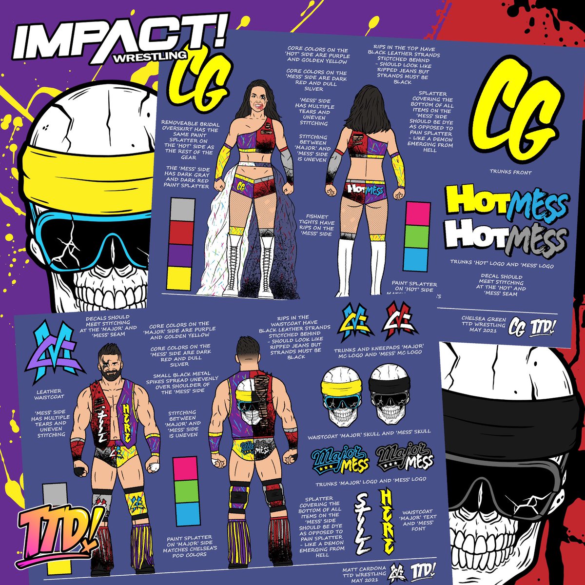 TTDWrestling's tweet photo. This @ImChelseaGreen is one of my fave that I’ve had the privilege to design! Always awesome designing a figure… even cooler when you designed the gear that’s depicted! 😁🤘🏻 #MajorWFPod #HotMess #MajorMess #toydesign @majorwfpod @prowrestlingtees https://t.co/NFEXE8BOVx
