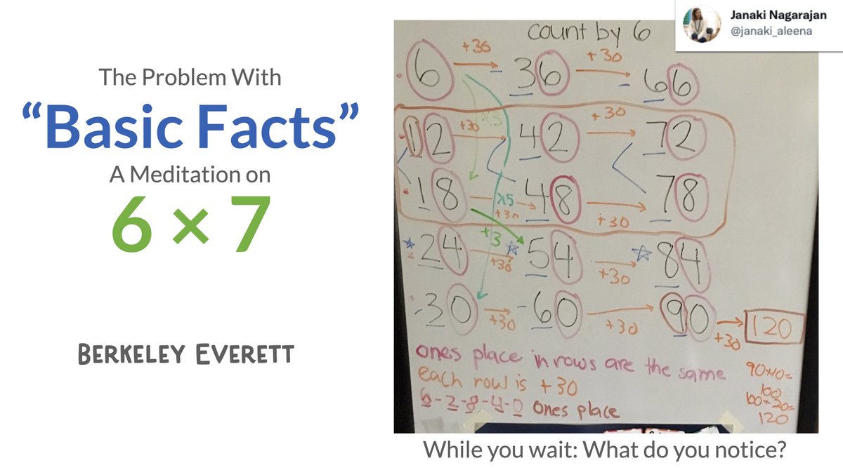 My 6x7 "isn't a basic fact" presentation at #cmcmath was brought to you by... Student work from <a href="/megganakins/">Meggan Akins</a> <a href="/MsBarrios_18/">Arantzxa Barrios-Hernandez</a> Paige M <a href="/janaki_aleena/">Janaki Nagarajan</a> Ideas/quotes from <a href="/dixie_duran/">Dixie Duran</a> <a href="/pwharris/">Pam Harris</a> @meganlfranke <a href="/profgoffney/">@profgoffney</a> <a href="/JennHagman/">Jenn Hagman</a> and art from <a href="/hellokritty/">kristin welch</a> <a href="/MurrayH83/">Hana Murray</a>. Thank you all!