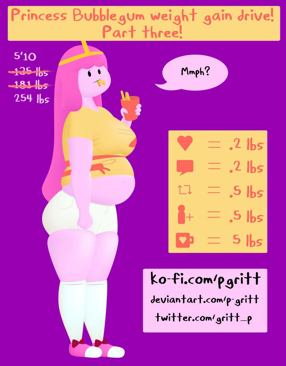 gritt_p's tweet photo. Princess Bubblegum weight gain drive!
Part three!
Ko-Fi link: https://t.co/3dGh4QJ32m
Also active on my DA: https://t.co/svhFoBiHFx https://t.co/kcRBuXvCJV