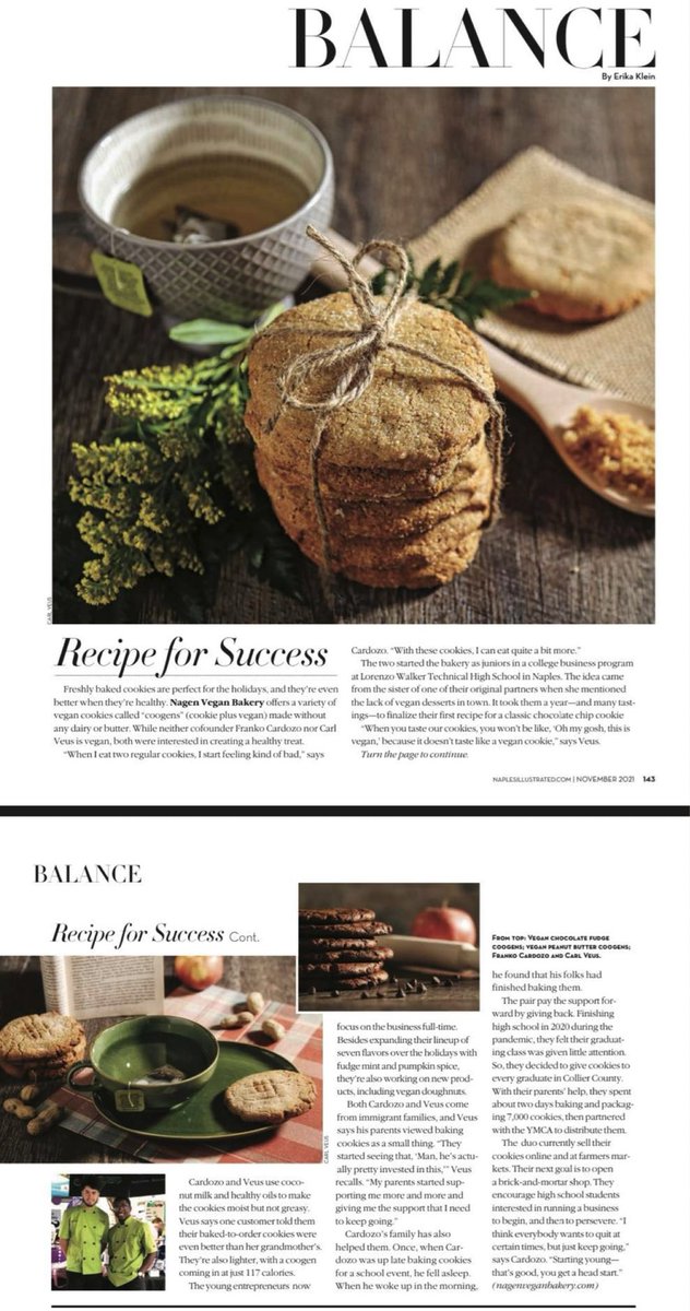 Thank you to Naples Illustrated Magazine for the feature in the November 2021 sequel✨
issuu.com/pbmg/docs/npi_… 

#veganfood #vegan #naplesflorida #colliercounty #BlackOwned #BlackOwnedBusiness #SmallBusiness #Entrepreneur