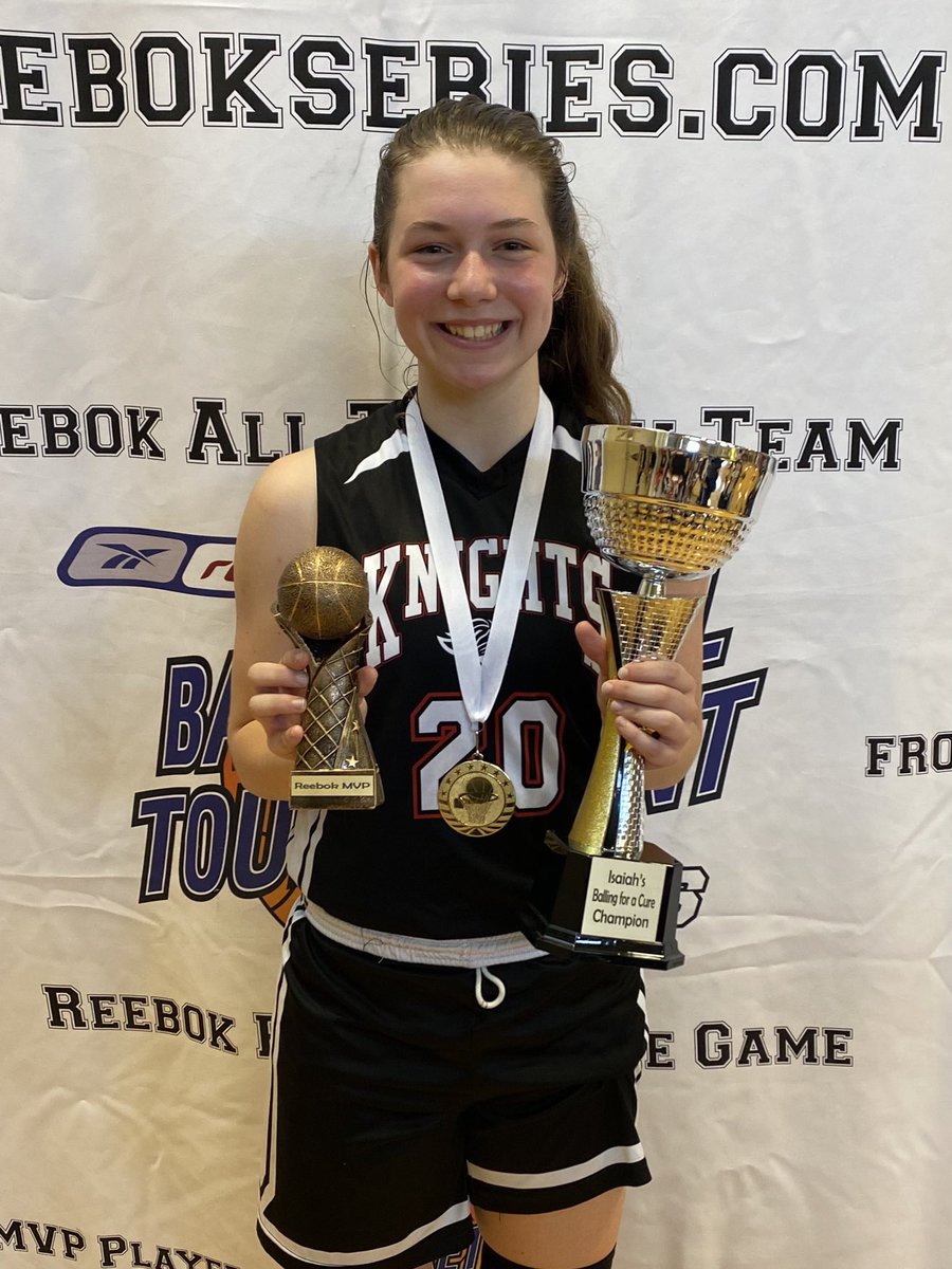 NatashaOlufson's tweet photo. 8th grade Knights Academy 2026 went 5-0 this weekend at the Ballin For A Cure Bball Tourney!! 🏆🥇 Peyton got the MVP tourney award too!! 👏👍 So proud of this team and my girl @PeytonOlufson !! ❤️🏀🖤 #kbafamily #champs #weekendhoops https://t.co/d53E5lcQYe