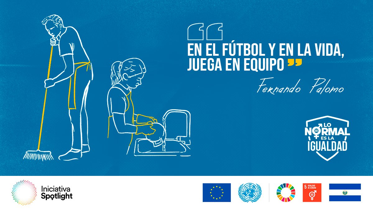 ONUElSalvador's tweet photo. Trabajemos en un mano a mano, para construir un mundo más justo donde todos tengamos los mismos derechos, oportunidades y responsabilidad.
En el fútbol y en la vida ¡Juega en equipo!
#LoNormalEsLaIgualdad #SpotlightSV
#FernandoPalomo #SpolightFinALaViolencia https://t.co/fYAEKddHxF