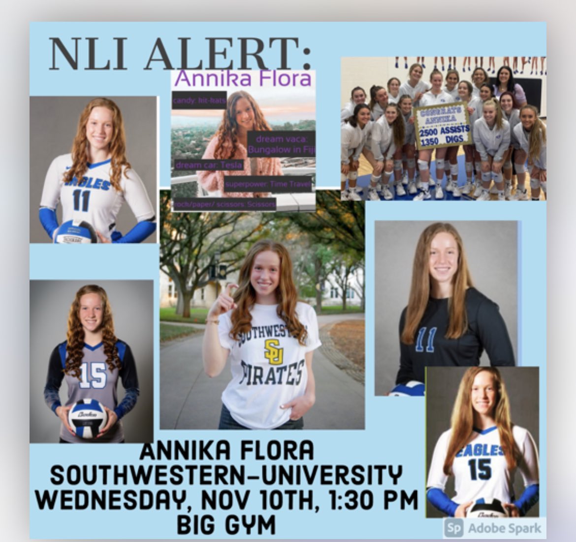 GeorgetownHS_VB's tweet photo. Big day for @FloraAnnika @SUPiratesVB @AthleticsGISD https://t.co/zEEMac5MiP