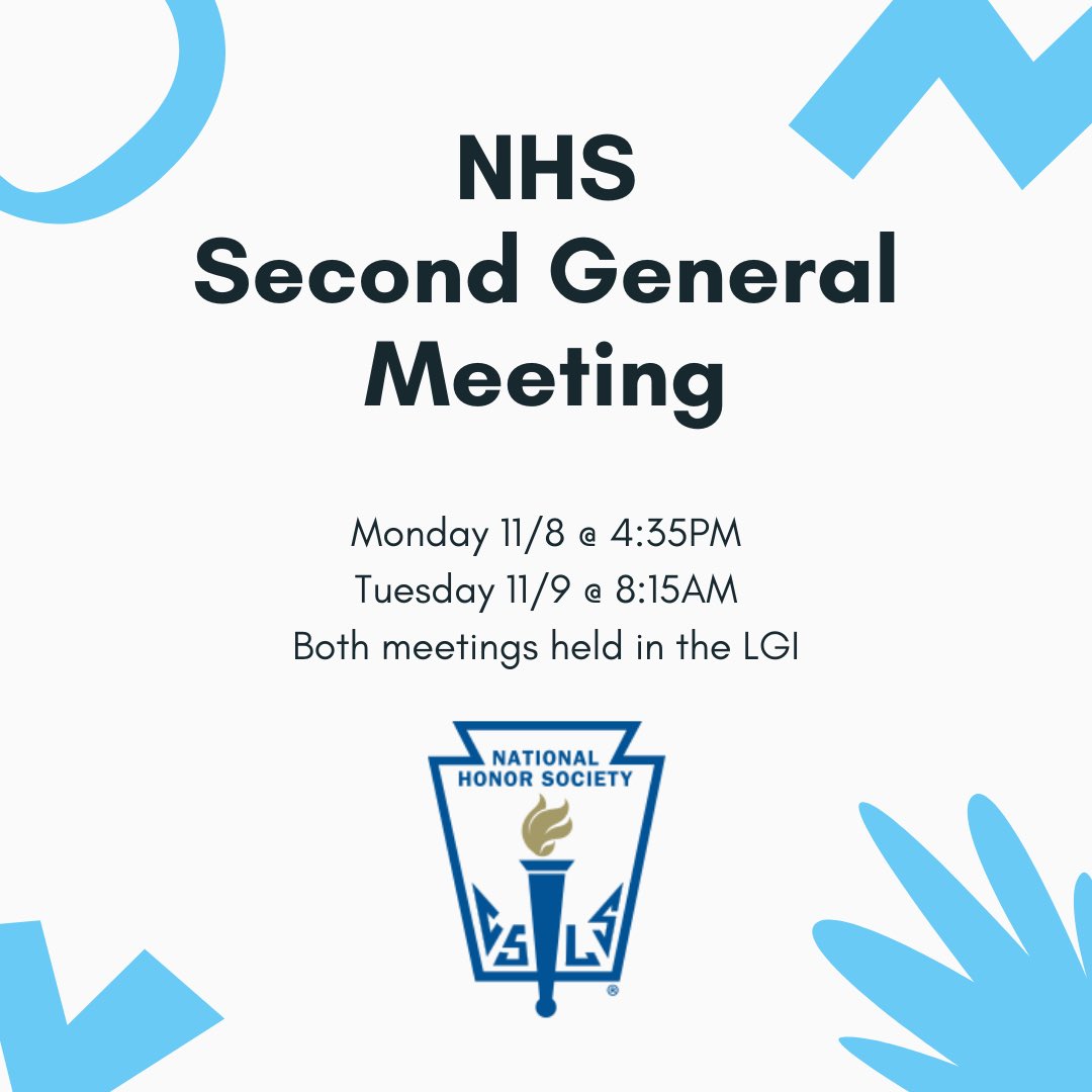 NHS_Brandeis's tweet photo. Hey NHS members! A quick reminder for our second meeting taking place this week! You MUST attend one. If you can’t make it, please notify Mrs. Simon or Mr. Lopez BEFOREHAND. We will also be handing out certificates this meeting.
See you there! https://t.co/syblcE65VO