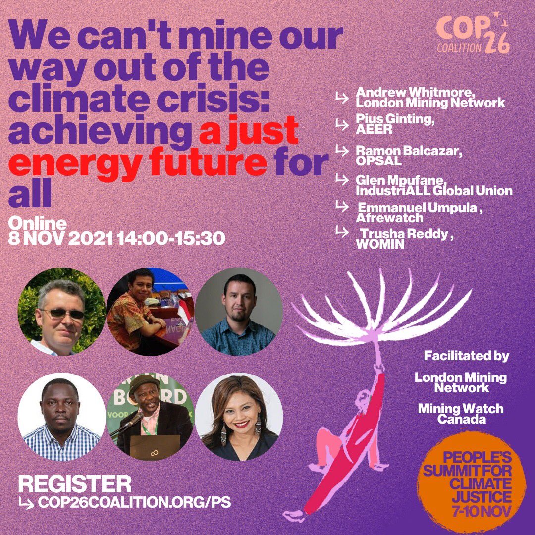 rbalcazarmor's tweet image. What are the community led responses to #greenextractivism in the Andean salt flats and wetlands? What does a post-extractivist and just transition for Chile look like?  Happy to represent @OPSAL_ in this conversation organised by @londonmining @MiningWatch @COP26_Coalition 💚🌎