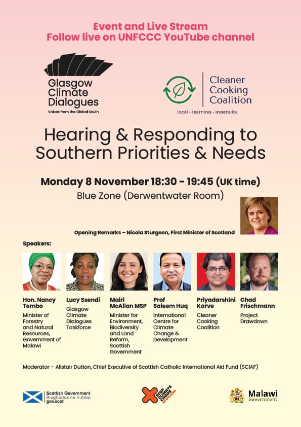 malatamathews's tweet photo. @COP26 side event with @nancygtembo Glasgow, co-organised by @CookingCleaner this evening. Click link below & follow the conversion :
https://t.co/dmNe6uNtmX
@aej_malawi @NeverEndingFood @MalawiScotland @UKinMalawi @EUgreendeal @foxpconor @juliusngoma @NyasuluDominic @chavulaj https://t.co/vPObmCzFQ1