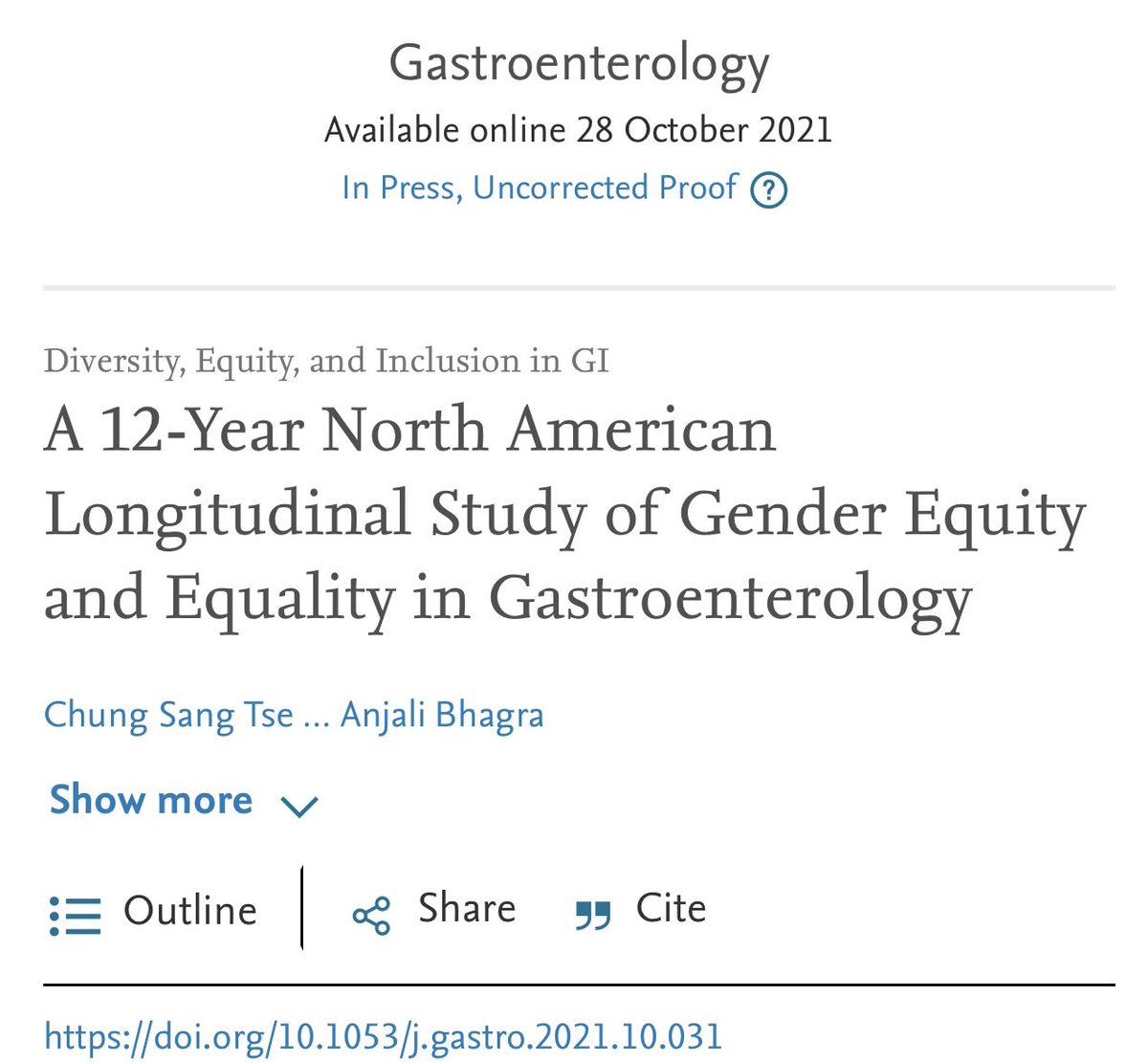 anjalibhagramd's tweet photo. Women in Gastroenterology training &amp; leadership: A Tale of Twelve Years. Finally in print. Abstract this weekend at the #MayoRISEforEquity conf by 🌟 student #NancyXiong! @MayoGRIT @BilalMohammadMD @NeenaSAbrahamMD @FergaGleeson @DougSimonetto @hmalhi👇🏽

https://t.co/4ayY5OIfHX https://t.co/54bocQ874Z