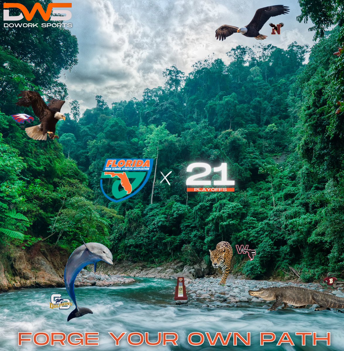 dowork_sports's tweet photo. 2021 FHSAA Playoffs is set! Forge your own path! #DoWorkGators #DoWorkJaguars #DoWorkEagles #DoWorkDolphins https://t.co/rqF6hzqJwa