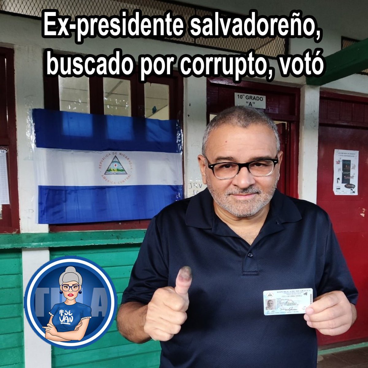 tula_dona's tweet photo. Felicito a los sandinistas porque cuando pienso que caen bajo y ya no hay forma de caer más bajo, ellos encuentran la manera de demostrarme que para ellos caer más miserablemente bajo es posible y dejarme sorprendida. Esto me pasó cuando vi la foto del expresidente FUNES https://t.co/txPf6XEMGJ
