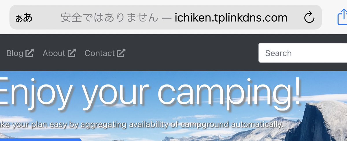 IchikenUsa's tweet photo. #NPCamp (仮)
国立公園キャンプ場空き情報まとめWeb
https://t.co/lUEM3n4WM3
【UPDATE】
「安全ではありません」とSafariにいちいちディスられるので人生初HTTPS対応しました😊
新たなスキル獲得が止まらない😎
#HTTPS #Webサーバー #Nginx #certbot https://t.co/z63TKipHi9