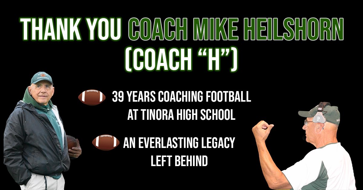 sports_nwo's tweet photo. As many already know, this is Coach Heilshorn’s final year of coaching. We would like to say thank you to Coach “H”from Tinora High School, for his 39 years of coaching! A defensive coordinator legend in Northwest Ohio and an everlasting legacy left behind! https://t.co/vAkTg91gyZ