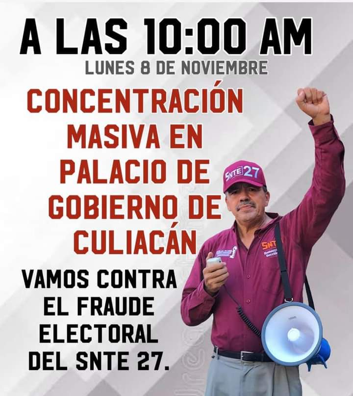 RuthMBeristain's tweet photo. Somos maestros, seamos éticos y pongamos el ejemplo.✍📖
No al fraude en elecciones sindicales de la sección 27 de Culiacan, SNTE.
#HastaQueLaDignidadSeHagaCostumbre 
Maestros por Mexico.
#Dignidad36 
@lopezobrador_ @m_ebrard @LuisaAlcalde https://t.co/mZHBzwZNhz