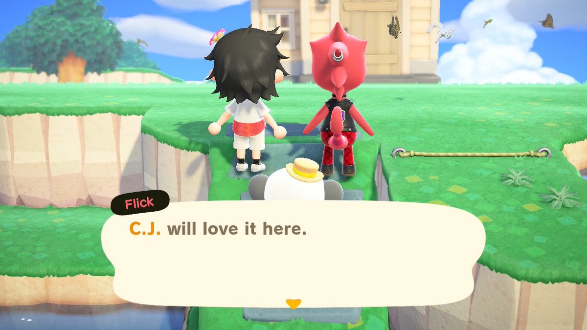alcomol's tweet photo. If you build a vacation home for Flick he automatically brings CJ along with him I’m so 🥺 #AnimalCrossingNewHorizions #HappyHomeParadise https://t.co/VYYoOoQ6WR