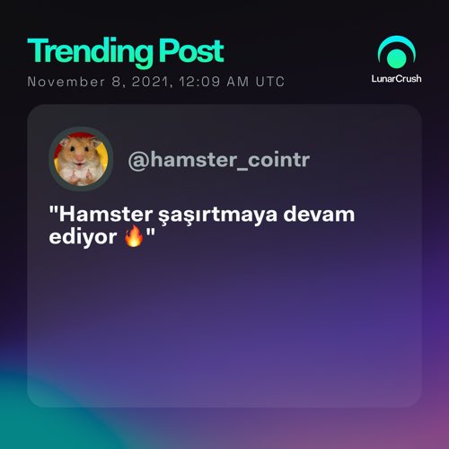 Henry40164610's tweet photo. Trending on #LunarCrush:

"Hamster şaşırtmaya devam ediyor 🔥" via @hamster_cointr

Top coin mentions
$ham

https://t.co/xqZrulmbrj #LunarShare https://t.co/a5CpIu6R8j
