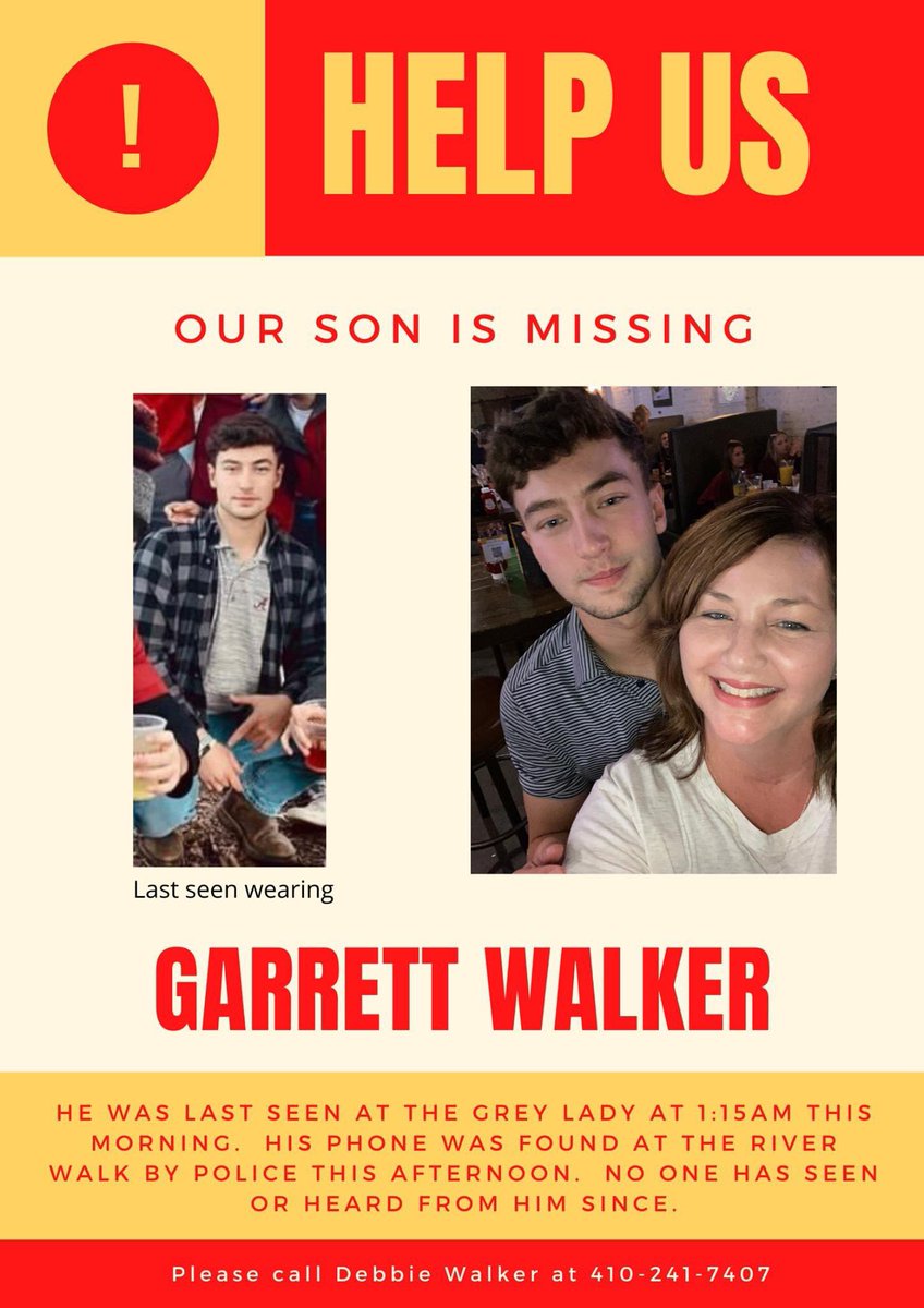 MISSING from the University of Alabama campus. last seen at The Grey Lady at 1:15AM Sunday.  His phone was found at the riverwalk by police this afternoon.  contact his parents at 410-241-7407  <a href="/spann/">James Spann</a>