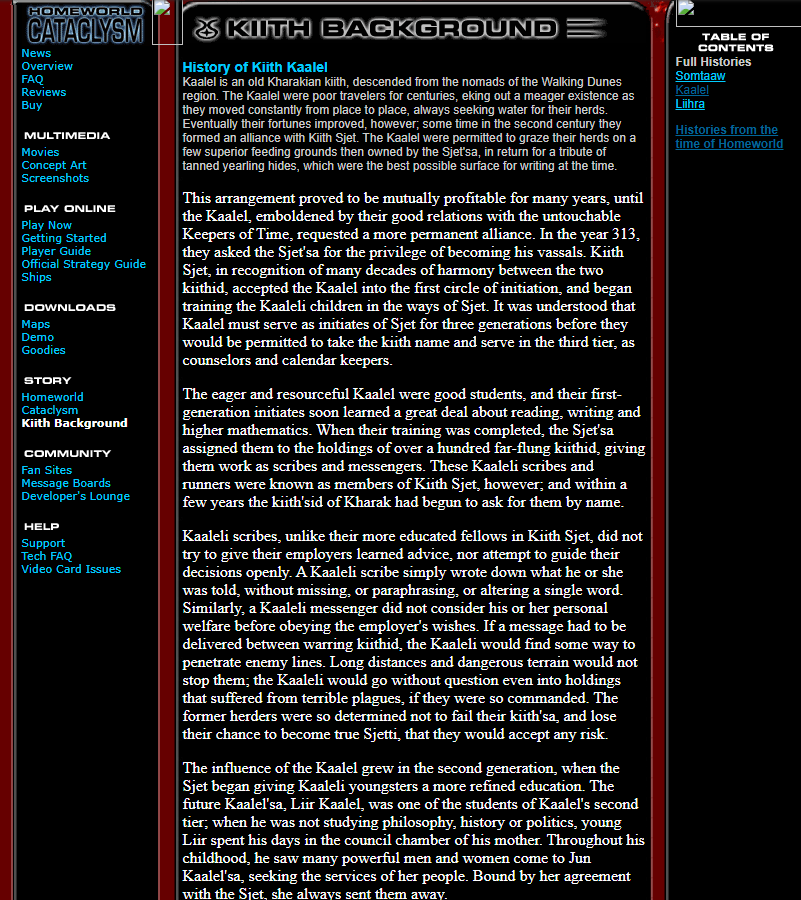 MacsLore's tweet image. I've been doing some research for a quick addenum to my recent #Homeworld #DesertsofKharak video, and long story short: The old Homeworld Cataclysm site seems to have a ton of supplemental info.

web.archive.org/web/2001041316…
 web.archive.org/web/2001030319…

web.archive.org/web/2001030217…