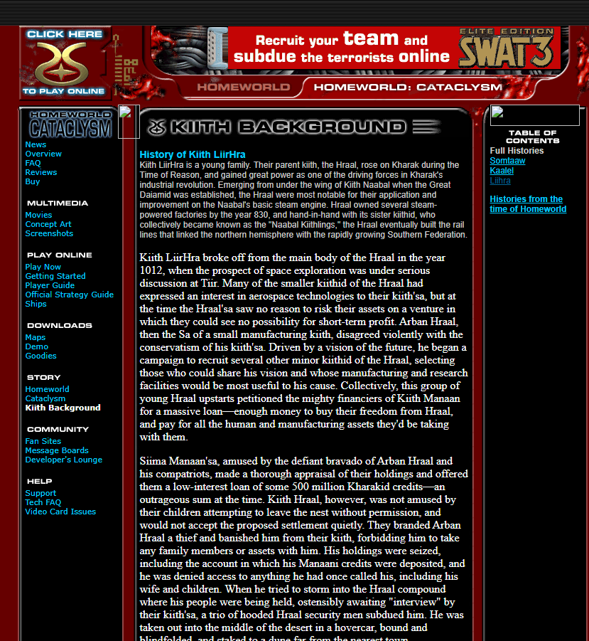 MacsLore's tweet image. I've been doing some research for a quick addenum to my recent #Homeworld #DesertsofKharak video, and long story short: The old Homeworld Cataclysm site seems to have a ton of supplemental info.

web.archive.org/web/2001041316…
 web.archive.org/web/2001030319…

web.archive.org/web/2001030217…