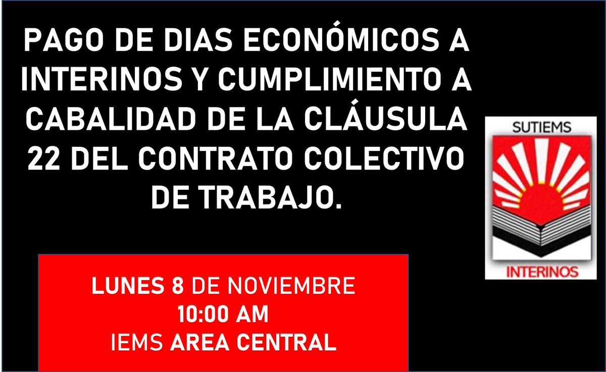 interinosIEMS's tweet photo. Nos vemos mañana compañeras y compañeros del @sutiems . https://t.co/XtpfDXRJES