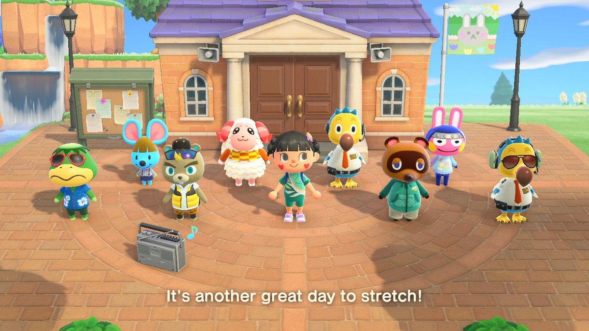 elysiumstricia's tweet photo. after 3 stretch sessions, you receive this nook inc. leotard in the mail! #AnimalCrossing #ACNH https://t.co/9z3ihqdQvA