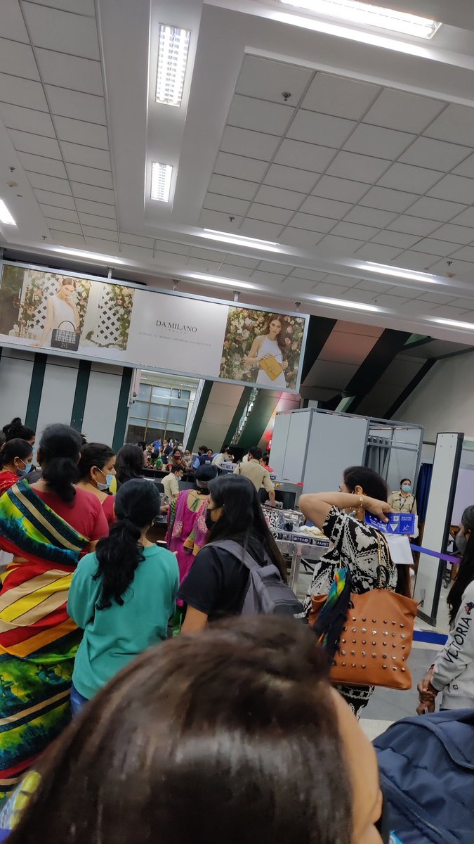 vyas_saloni's tweet photo. @AdaniOnline @AAI_Official @TOIAhmedabad @AMDAirport the crowd management at the Ahmedabad T1 was ridiculous.. no social distancing , no assistance from the teams.. maze like Q managers that make navigation of this small airport difficult...  Really disappointed. https://t.co/2Y5HtacQqu